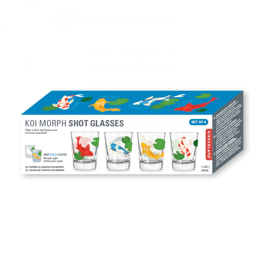 οργανωση - αξεσουαρ - κουζινα - Ποτήρια για Σφηνάκια Γυάλινα 4 τμχ. Koi Ψάρια που Αλλάζουν Χρώματα  Koi Morph Shot Glasses  Kikkerland GL21 Κουζίνα